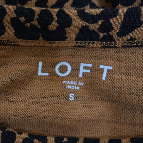 LOFT Women's S Leopard Print Puff Sleeve Lightweight Sweater - Picture 7 of 8